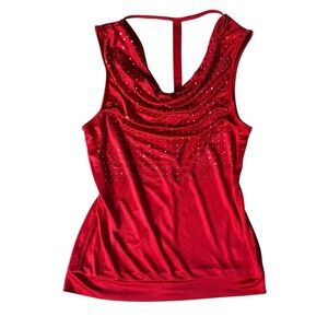 Elegant Red Sleeveless Top
